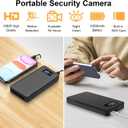 1080P Power Bank Video Recorder, Portable Camera with Motion Detection and Night Vision, Loop Recording Small Security Cam for Home Office Meeting, No WiFi Function