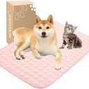 MICROCOSMOS Summer Cooling Mat & Sleeping Pad- Water Absorption Top, Materials Safe, Easy Carry, EZ Clean. Keep Cooling for Pets, Kids and Adults.(Pink, 28" x 22")