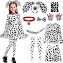 Dalmatian Costumes Kids,101 Girls Dalmatian Costume Shirt Tutu Outfit with Accessories for 101 Days of School (120)