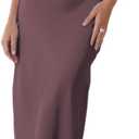 Halfisland Satin High Neck Backless Sleeveless Midi Dresses for Women Elegant Mock Neck High Waist Cross Back Cocktail Dress,Grape, Medium