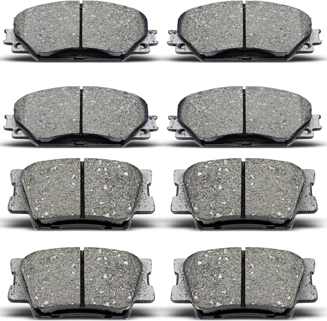 8Pcs Front Rear Ceramic Brake Pads Fit for 2010-2012 Lexus HS250h, for 2006-2018 Toyota RAV4