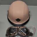 Motorcycle Half Helmet Retro German Handmade Leather Half Face Quick Release Buckle & Goggles - DOT Approved (Pink, M)
