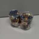 2 x DecorbyHannah Mini Christmas Tree Ornaments, 25ct 1.57inches Blue Gold Christmas Ball Ornaments for Tree Decorations, Small Clear Shatterproof Plastic Hanging Balls Bulk for Xmas, Party, Wedding