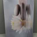 QIXIANG Zen Wall Art Black Stones and White Lotus Flowers Picture on Canvas Prints for Yoga Spa Meditation Bathroom Decor with Framed (Zen Stones Lotus -3, 16.00" x24.00")