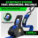 Rhino USA Retractable Ratchet Straps (4-Pack) - 1 Inch x 10 Feet (1,209lb Break Strength) - Auto Self Retracting Tie Down Straps for Truck, Cargo Trailer, Motorcycle, ATV, UTV - Blue
