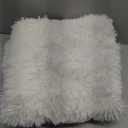 Soft Fluffy Area Rug for Bedroom, Cream White Fuzzy Shaggy Oval Throw Rugs for Bedside, Non-Slip Cozy Plush Shag Carpet for Kids Room Nursery Dorm Living Room, 2.6 x 5.3 Feet
