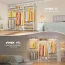 VIPEK V5 Portable Closet Wardrobe Heavy Duty Clothes Rack, Freestanding Clothing Racks with 4 Hang Rods & 8 Shelves, Adjustable Custom Closet Racks, 68.9" L x 15.7" W x 76.4" H, Max Load 890LBS, White