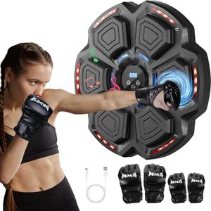 Music Boxing Machine with Boxing Gloves, Bluetooth Smart Punching Target for Adults, 9 Modes & 9 Speeds, Electronic Boxing Training Equipment Wall Mounted for Home, Gym, Indoor