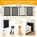 Dog Gate Foldable Pet Playpen Extra Wide 29"-102", Auto Close Pet Gate Dog Fence Pressure Mounted Walk Through Swing Safety Pet Fence Indoor Puppy Date for Stairs, 29" Height-4 Panels, Black
