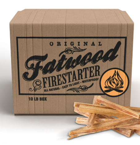Pure Garden 10lb Box of Fatwood Pine Wood Fire Starters for Campfires, Grills, Wood Stoves, Firepits, or Fireplaces
