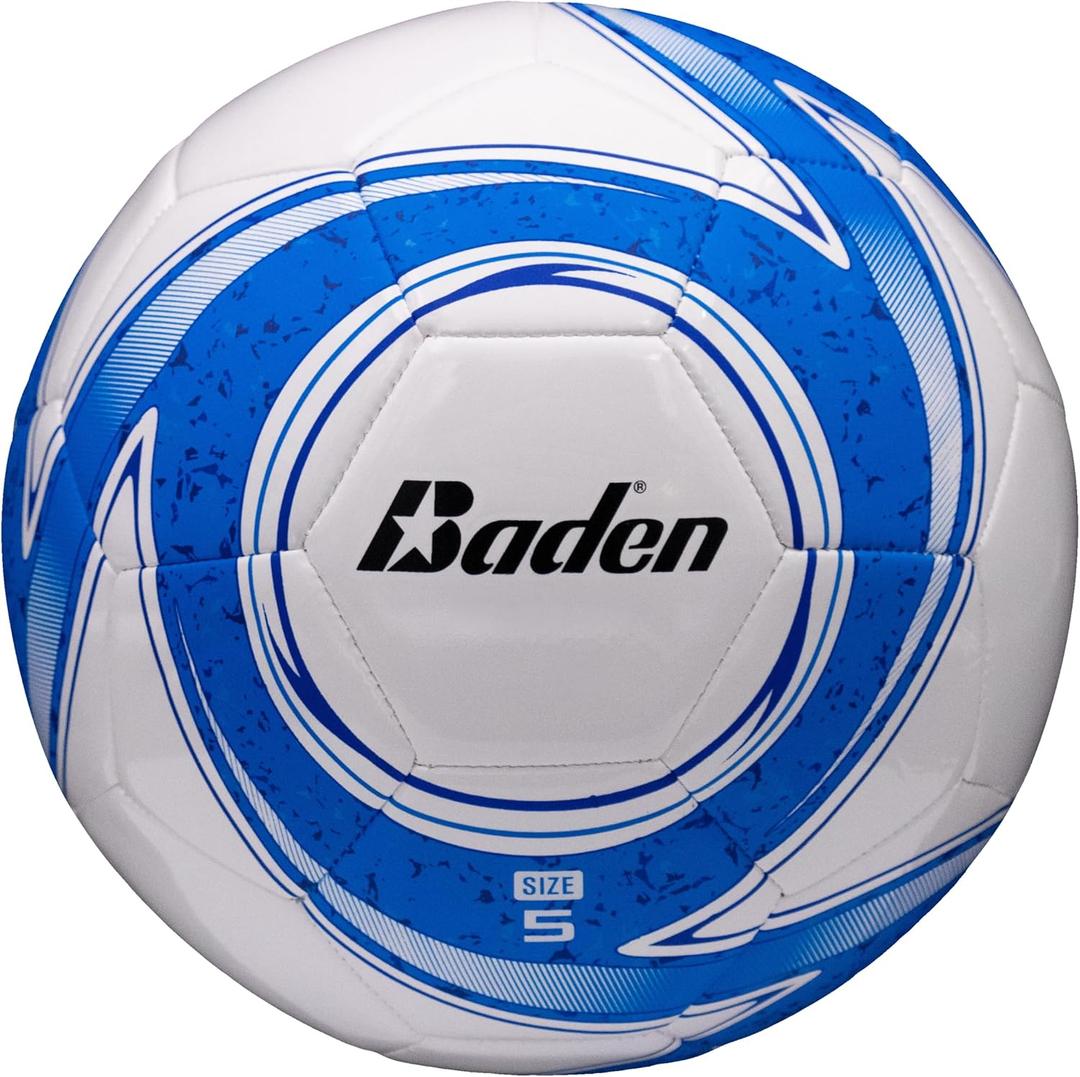 Baden Z-Series Soccer Ball – Size 3, 4, or 5 – Machine Stitched Durable Ball for Outdoor Play, Camps, Practice & Training – Cushioned Cover with Reinforced Bladder