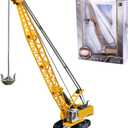 1:87 HO Scale Tower Cable Crane, Caterpillar Alloy Truck Train Railway Model Scene Decoration Imaginative Role Play, Truck Toy Birthday Gift for Kids (Yellow)