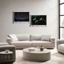 Framed Starry Sky Flying Cranes Japanese Bird Rustic Nature Animal Wall Art Decor Canvas Print Picture Yayoi Kusama Style Modern Poster Gallery Bedroom Living Room Studio 12x16 Inch Ready to Hang