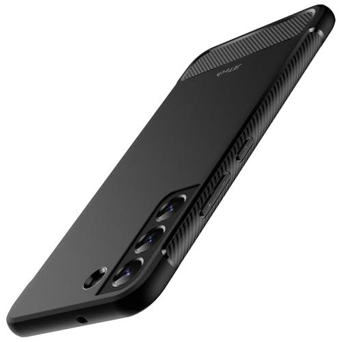 JETech Slim Fit Case for Samsung Galaxy S22 5G 6.1-Inch, Thin Phone Cover with Shock-Absorption and Carbon Fiber Design (Black)