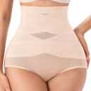 ORLAROY Tummy Control Shapewear for Women Faja Body Shaper High Waisted Underwear Shaping Butt Lifting Compression Panties M Nude