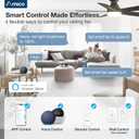 Amico 42 inch Smart Ceiling Fans with Lights, Small Low Profile Ceiling Fan, Remote/Alexa Voice Control, Flush Mount, Reversible DC Motor, 5 Blades, 6 Speeds, 3CCT, Dimmable, Noiseless, Bedroom, Black