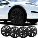 19 Inch Wheels Cover for Tesla Model Y Juniper Accessories Juniper Rim Protection Matte Black 4 PCS(Black, 19inch-Model Y Juniper 2026+), 19-inch Crossflow for Model Y Juniper 2026+