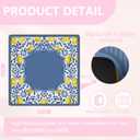 Blue and Yellow Mediterranean Lemon Mahjong Mat 31.5x31.5 Inch