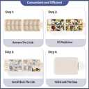 Foldable & Portable Pill Organizer 2 Times A Day with Extra Compartments - Etched Labels - Weekly 7 Day AM PM Medicine Box, Week Daily Travel Pill Case Holder Dispenser for Vitamin, Supplement - Khaki