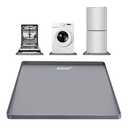 Silicone Washing Machine Mat 27x27 Inch for Small Compact Washer Dryer Waterproof Drain Pan Drip Tray with Raised Edge, Non-Slip Floor Leak Protector Flexible Soft Pads for Laundry Room, Gray