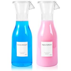 VOTLEVT 40 OZ Liquid Laundry Detergent Dispenser, Laundry Soap Dispenser, Fabric Softener Dispenser, Liquid Laundry Detergent Holder Container Organizer, Laundry Room Organization and Storage, 2 Pack