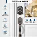 TEEHO TE002 Fingerprint Door Lock - Keyless Entry Electronic Keypad Deadbolt with 2 Backup Keys - Auto Lock - Easy Installation - Smart Locks for Front Door - Oil-Rubbed Bronze