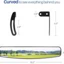 BETOOLL 16.5" Wide Rear View Convex Golf Cart Mirror for EZ Go, Club Car, Yamaha