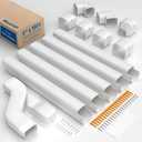 3" 19Ft Mini Split Line Set Cover with Flexible Duct, Upgrade PP Decorative Paintable Lineset Cover Kit, 39.37" per Straight Duct, for Minisplit, Air Conditioner, Central AC, HAVC