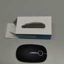 VssoPlor Type C Wireless Mouse, USB C MacBook Wireless Mouse Dual Mode Cordless Mice with USB and Type C Receiver Compatible with PC, Laptop, MacBook and All Type C Devices-Black and Silver