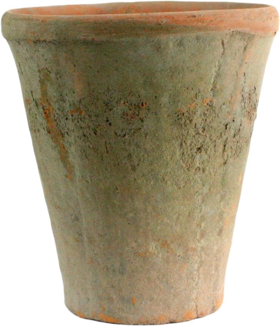HomArt Rustic Terra Cotta Rose Pot, Medium, Antique Red, 1-Count