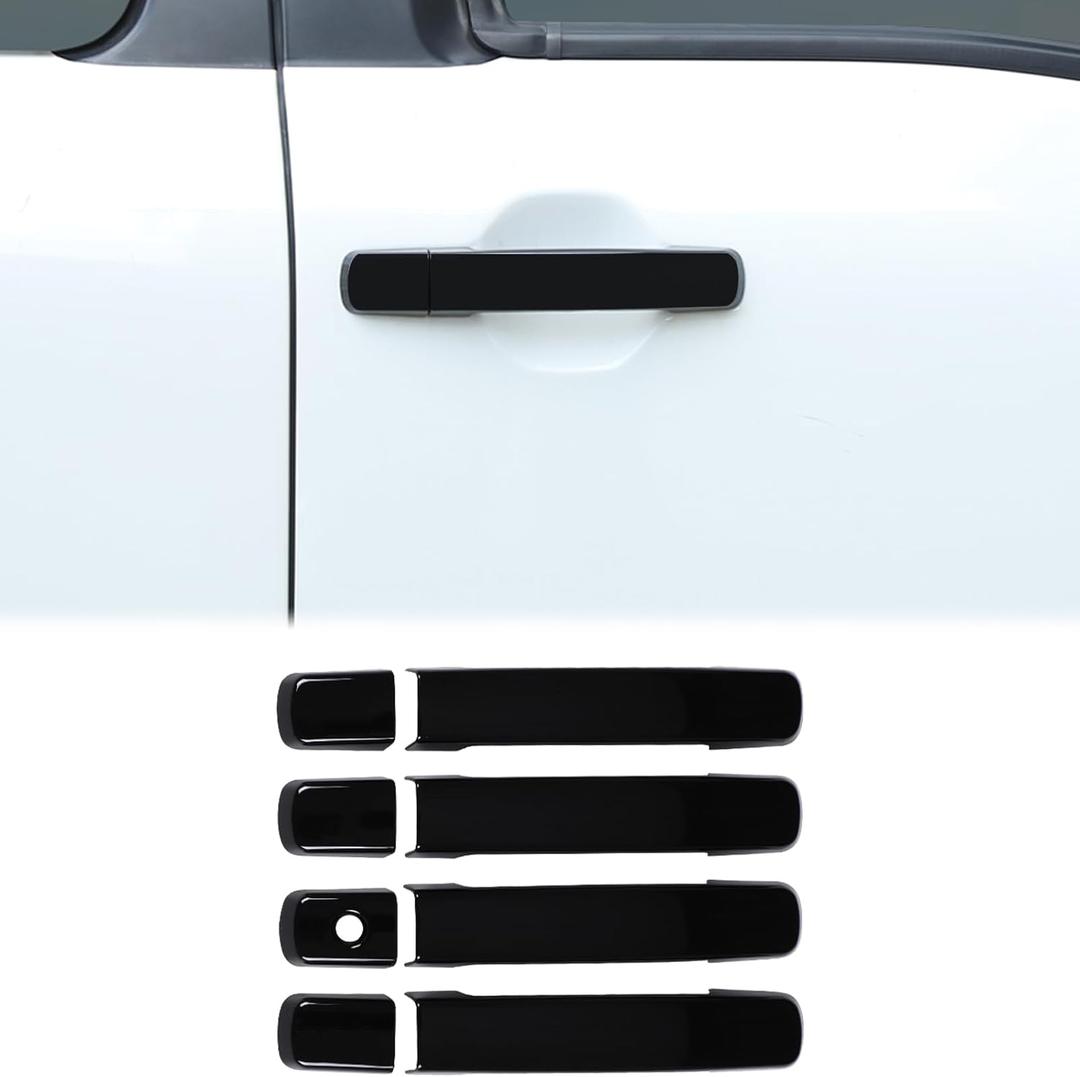 Aunginsy Exterior Door Handle Trim Cover Compatible with Nissan Frontier 2022-2025, Front Rear Outside Door Grab Handle Panel Decorative Cover Protector Shell ABS Accessories, Without Smart Key Hole