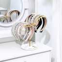 OAOLEER Headband Holder Organizer 2-Tier Gold Metal Headband Display Stand Organizer jewelry Storage Hair Ties Screnchies Accessories Ring Bracelets Bangles Bedroom Decor for Girls Women