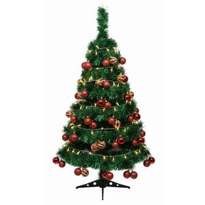 Miniature Pre-Lit Christmas Tree – Fully Decorated with Shatterproof Ornaments and Integrated LED String Lights – Perfect for Apartments, Tabletops, and Small Spaces