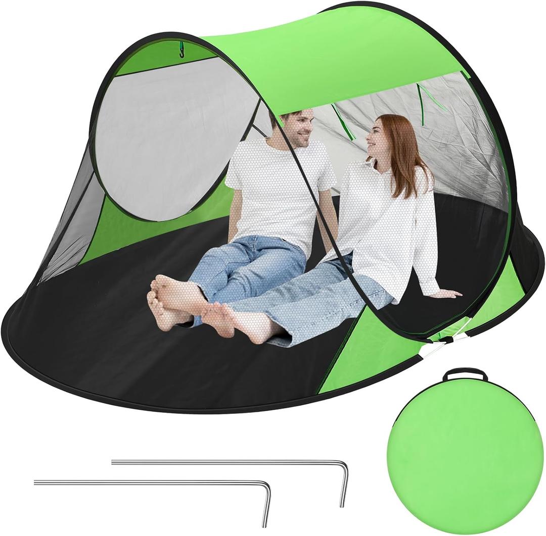 1 Pcs Pop up Mosquito Tent for Camping Instant Netting Screen Foldable Pop Tent with Ground Pin Waterproof Insect Bug Net for Outdoor Hiking Summer (86.6 x 59 x 45.3 Inches,Green)