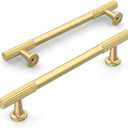 Amerdeco 10 Pack Brushed Gold Cabinet Pulls 5 Inch(128MM) Hole Centers Kitchen Cabinet Handles Hardware Kitchen Handles for Cabinets Cupboard Handles Drawer Pulls ZH0071