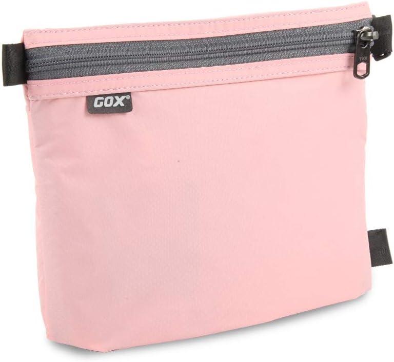 GOX Travel Toiletry Bag Carry On Zipper Pouch Cosmetic Kit Makeup Digital Bag Water Resistant Nylon (Pink)