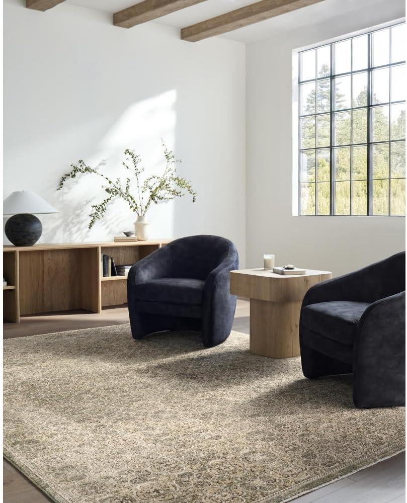 Livabliss x Galey Alix Myrtle Avenue II Vintage Damask Area Rug, 6'7" x 9' (7' x 9'), Dark Brown