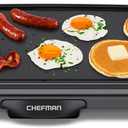 Chefman XL Electric Griddle with Removable Temperature Control, Immersible Flat Top Grill, Burger, Eggs, Pancake Griddle, Nonstick Extra Large Cooking Surface, Slide Out Drip Tray, 10 x 20 Inch