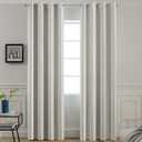 Yakamok Light Beige Room Darkening Thermal Insulated Light Blocking Blackout Curtains 84 inch Long Window Treatment Drapes for Living Room Bedroom (52Wx84L, Light Beige, 2 Panels)