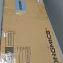 SONGMICS 6 LEDs Mirror Jewelry Cabinet, 47.2-Inch Tall Lockable Wall or Door Mounted Jewelry Armoire Organizer with Mirror, 2 Drawers, 3.9 x 14.6 x 47.2 Inches, White UJJC93W