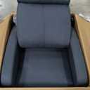 GarveeHome Linen Fabric Manual Recliner Chair, with Side Pocket, High Backrest, Thick Cushion, Adjustable Push Back Recliner,Cozy Lounge Chair for Living Room, Home Theater, Bedroom, Dark Gray