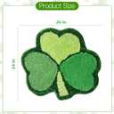 St Patricks Day Bathroom Rugs: Thick St. Patrick's Day Shamrock Bathroom Decor, Green Lucky Clovers Shaped Welcome Rug Tufted Carpet Room Decor, Irish Day Door Mat for Home Entrance Doorway
