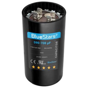 590-708 mfd uF 110-125VAC 20% Volts Round Motor Start Capacitor 50/60 Hz AC Electric Replacement Part by Blue Stars