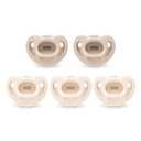 NUK 100% Silicone Comfy Orthodontic Pacifiers, 0-6 Months, Neutral Fashion, Timeless Collection, 5 Count