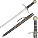 Prince Sword with Sheath,Crusader Knight Templar Short Sword - Historical Reproduction, Cast Metal Handle (Black and Gold)