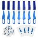 TrelaCo 30 Sets Catheter Plugs Tube Tip Protector Cap Individually Package Adapter Catheter Supplies, Blue