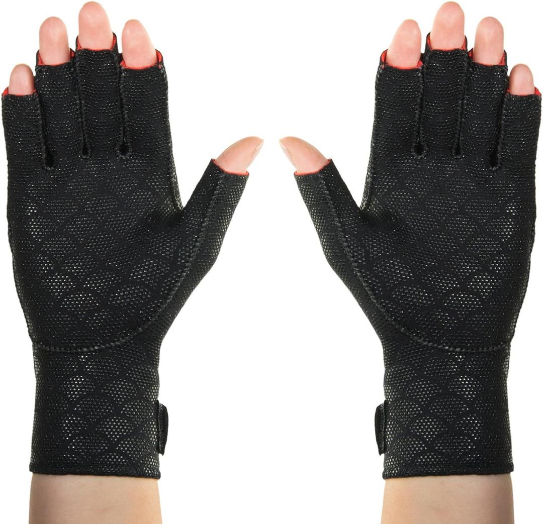 thermoskin Premium Arthritic Gloves, Temporary relief from arthritis of the hand, Black, X-Large