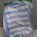 Blue Striped Ruffle Makeup Bag Large Travel Cute Checkered Cosmetic Toiletry Bag with Zipper for Women Girls, Toiletry Pouch Make up Organizer Gift