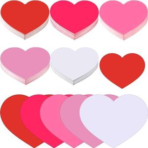 Tatuo 120 Pcs Valentine's Day Heart Cutouts 8x10 Inch Heart Shape Paper Cutouts Paper for Classroom Decorations School DIY Projects Love Peace Craft Activities(Matte Color,Cardboard Paper)