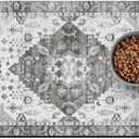 Pet Food Mats for Floor, Absorbent Dog Mat for Food and Water Dispenser Mat, Dog Food Mat Quick Dry Cat Food Mat Pet Supplies (M(16"24"), 02 Grey)